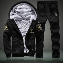 Load image into Gallery viewer, Men Leisure Set Winter Students Sports Clothing Brushed And Thick Hoodie Hooded Coat Two-Piece Set