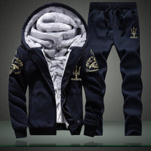 Load image into Gallery viewer, Men Leisure Set Winter Students Sports Clothing Brushed And Thick Hoodie Hooded Coat Two-Piece Set