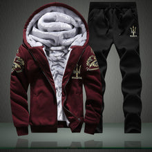 Load image into Gallery viewer, Men Leisure Set Winter Students Sports Clothing Brushed And Thick Hoodie Hooded Coat Two-Piece Set